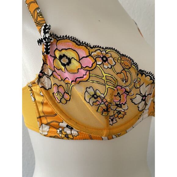 Fenty X Savage Bra Balconette Floral Lace Mod Poppy Retro Lingerie - Picture 4 of 10